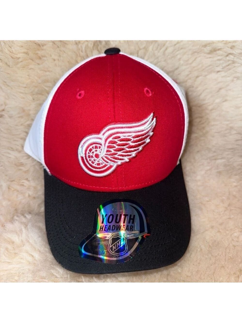 Official Licensed NHL Youth Headwear OSFM Detroit Red Wings Velco Adjustable Hat